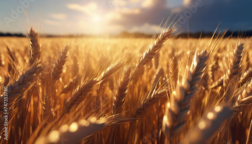 Golden cornfield in sunny day