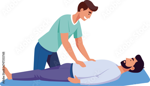 young professional massage therapist and patient isolation