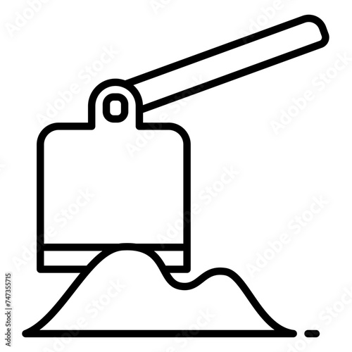 Hoe icon for digging soil for the garden