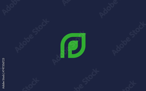 letter p with leaf logo icon design vector design template inspiration