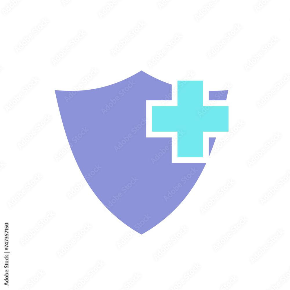 Obraz premium medical health protection shield with cross icon