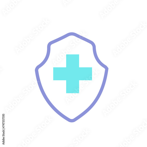 medical shield icon with a cross