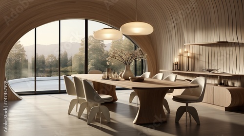 modern dining table interior room