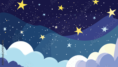 The night sky is full of stars. Vector Sky Background