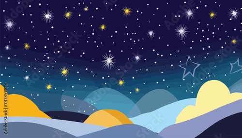 The night sky is full of stars. Vector Sky Background