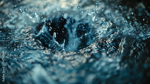 Close-up photo capturing the vibrant splash of water, highlighting the beauty of fluid motion.