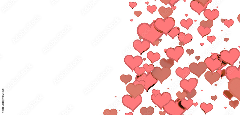 Falling red and pink hearts isolated on transparent background. Valentine’s day design Falling red and pink hearts isolated on transparent background. Valentine’s day design