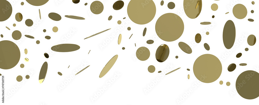 Glorious Cascade: Exquisite 3D Illustration of Glowing Gold Confetti Glorious Cascade: Exquisite 3D Illustration of Glowing Gold Confetti