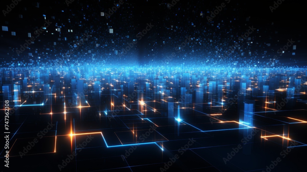 Fototapeta premium Abstract data flow in virtual space