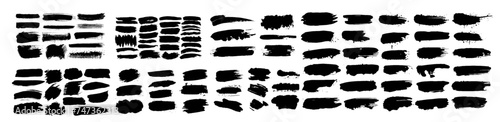 Vector black paint  ink brush stroke  brush  line or texture. Dirty artistic design element  box  frame or background for text.