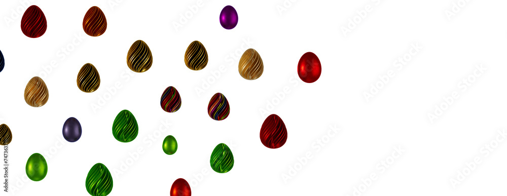 colorful easter eggs from above