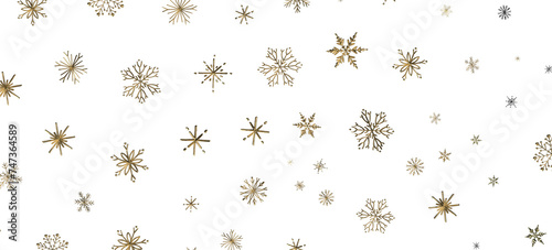 Whirling Snowflakes: Enthralling 3D Illustration of Falling Festive Snow Crystals