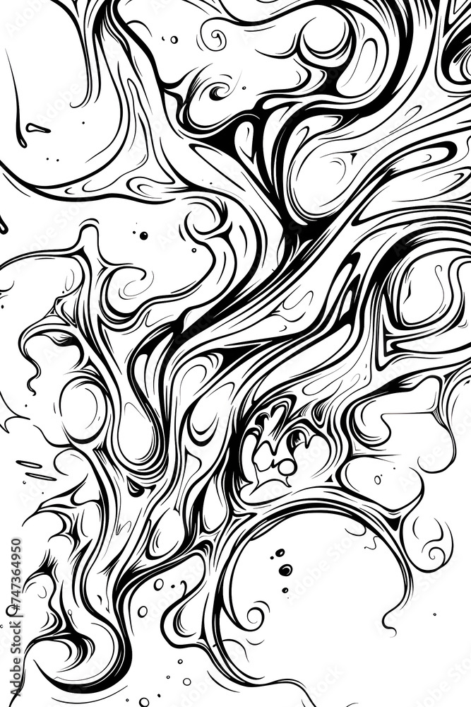 Black and White Drawing of a Tree, coloring page Black and White Drawing of a Tree, coloring page