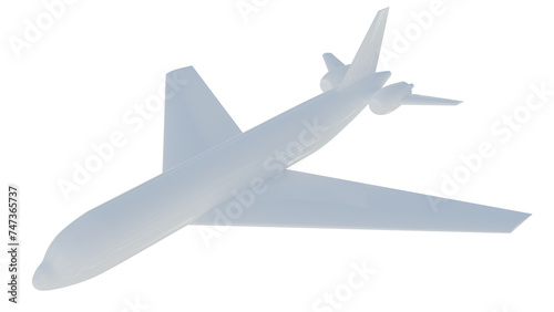 minimalist airplane 3d model rendering