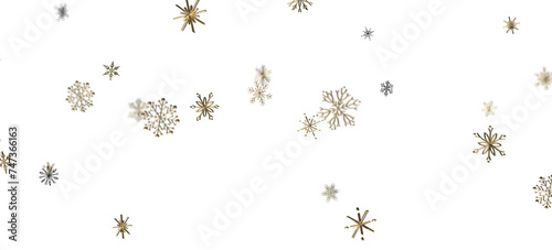 Snowflake Blizzard: Brilliant 3D Illustration Showcasing Descending Holiday Snowflakes
