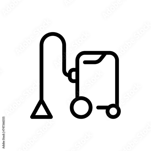 Spray extractor machine. Vacuum cleaner for dry cleaning of furniture and carpets. Upholstery equipment for professionals. Vector linear icon. Pixel perfect 2400x2400. Editable stroke.