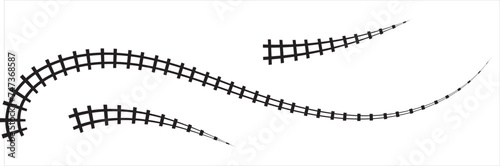 Railway Line, Rails Symbol, Train Tracks Sign, Railroad Pictogram, Railway Track Silhouette. Railway vector . EPS 10