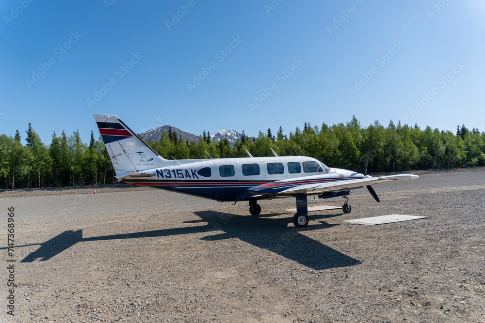 Port Alsworth, Alaska Piper Navajo eightseater, singleengined
