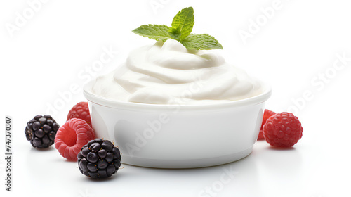 yogurt with raspberry and mint