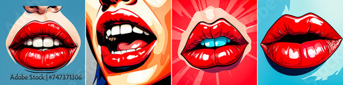 Fun and playful cartoon lips design. Unique and attractive design for various purposes. Can be used in branding, product or entertainment advertising.