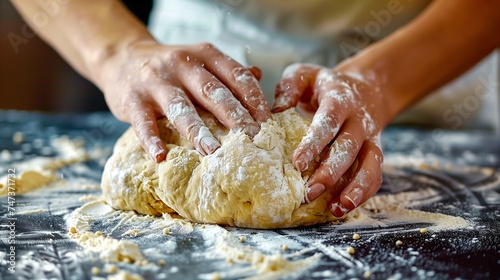 The bakers flour-dusted fingertips shape the dough with precision and care.