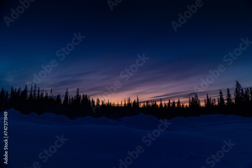 Arctic Splendor  Sunrise over Sweden s Snowy Wilderness with Colorful Skies in Northern Europe