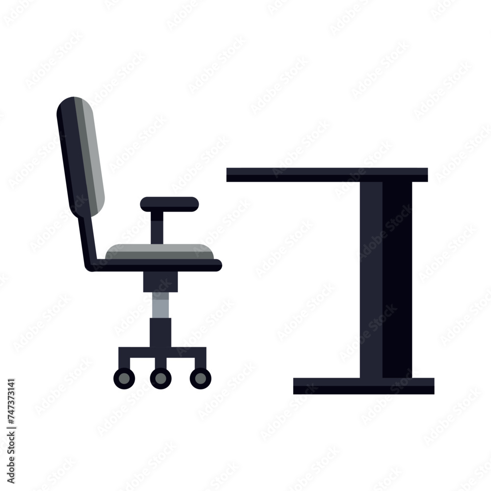 Empty office area. Workplace for a schoolchild, workers. Illustration of an open space on an isolated background. table, chair. Work concept. Empty office area. Workplace for a schoolchild, workers. Illustration of an open space on an isolated background. table, chair. Work concept.