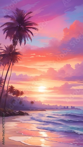 Sunset Serenity on the Tropical Shore