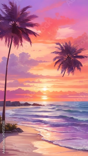 Sunset Serenity on the Tropical Shore