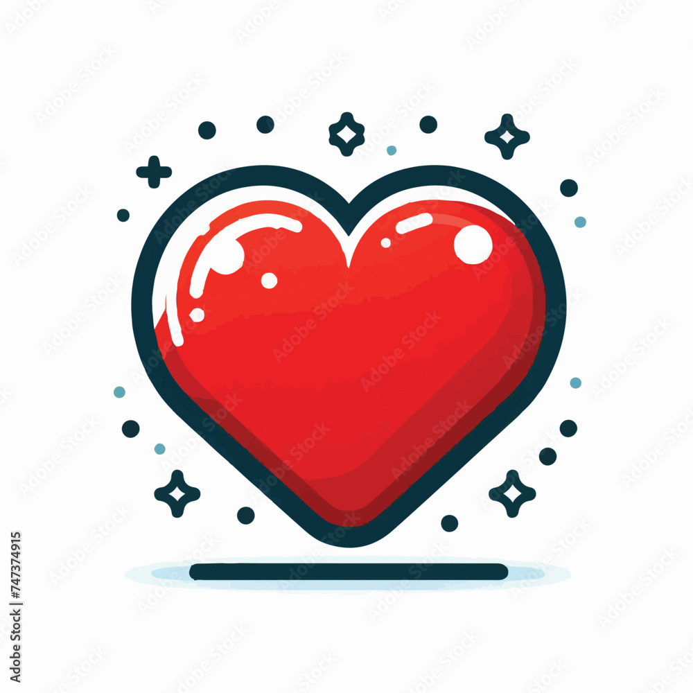 Red Heart Symbol on a White Background