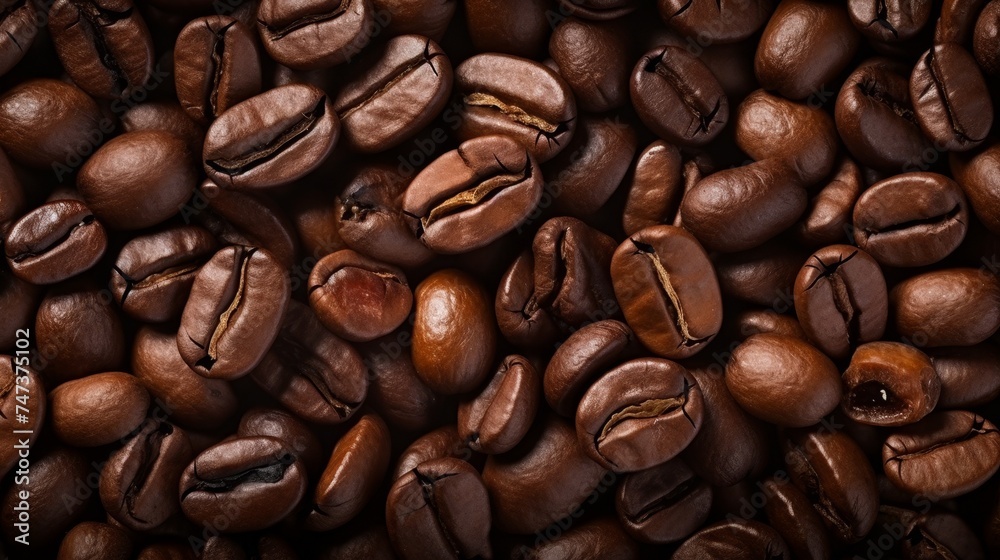 Obraz premium Fresh roasted coffee beans background