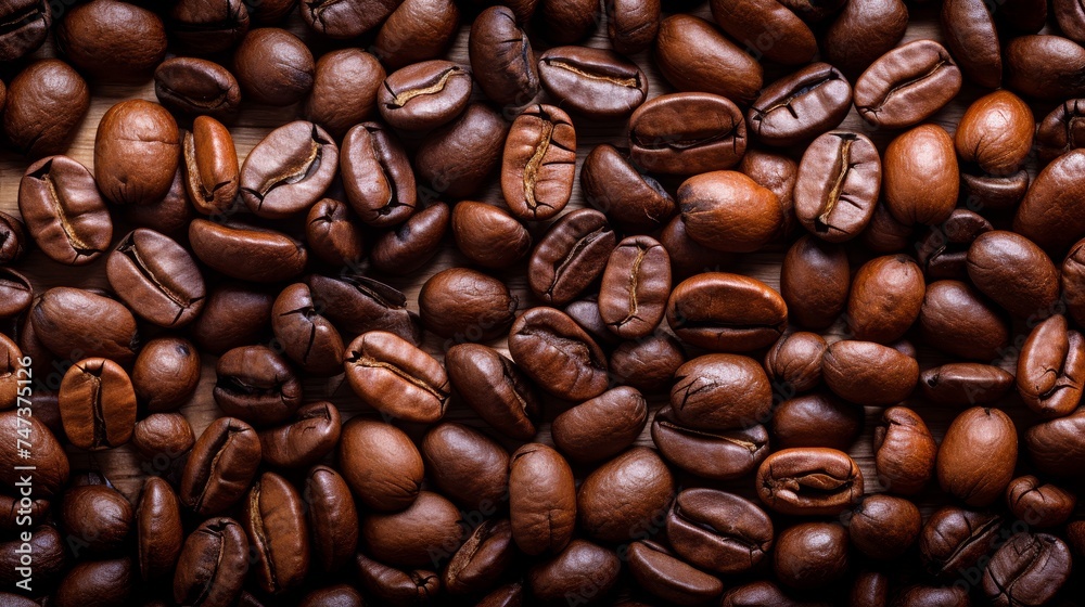 Obraz premium Fresh roasted coffee beans background