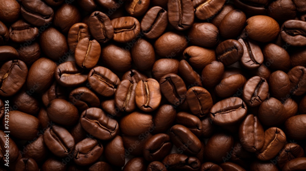 Obraz premium Fresh roasted coffee beans background