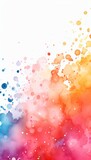 Vibrant and colorful watercolor splashes and blots with blank space for text and design