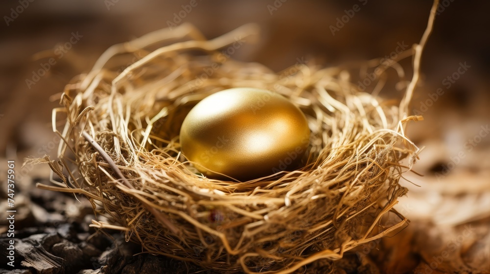 Gold egg in nest Gold egg in nest