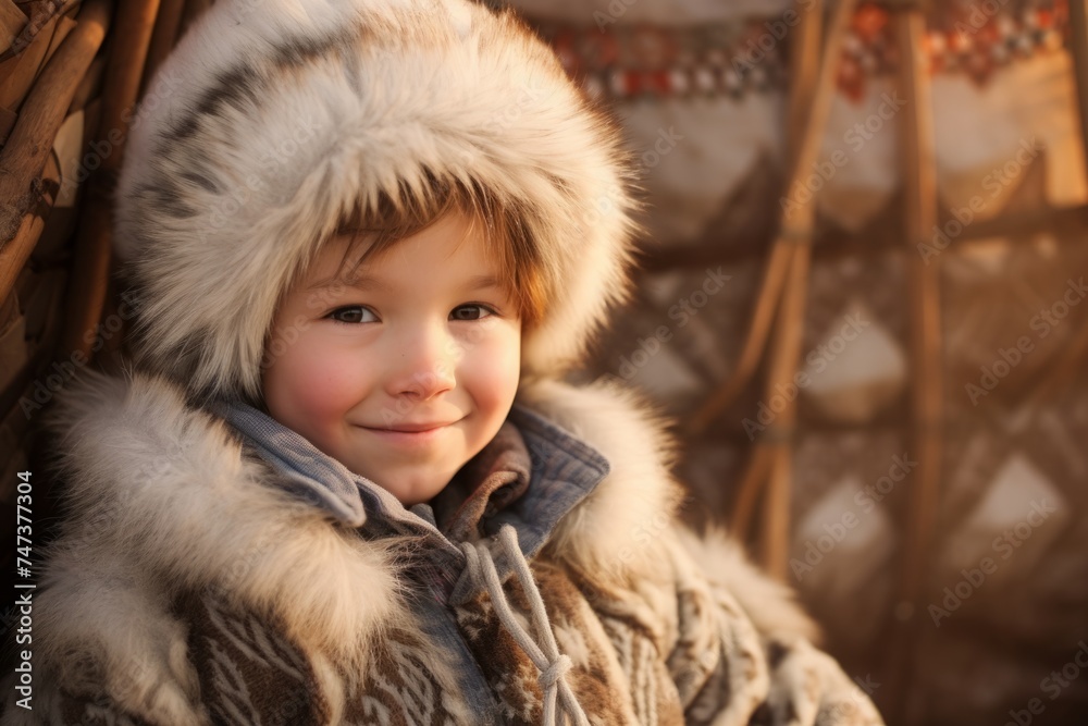 Chukchi boy, child of 7-10 years old near a yurt. native of the northern regions. Chukchi boy, child of 7-10 years old near a yurt. native of the northern regions.