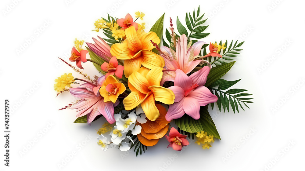 Obraz premium bouquet of flowers isolated on white