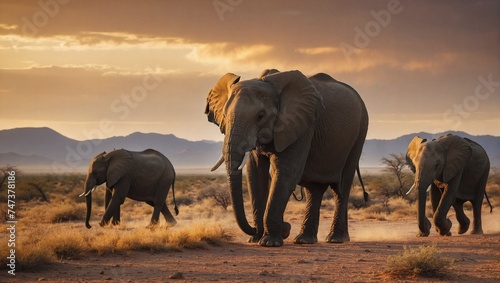 elephants at sunset © Sohaib