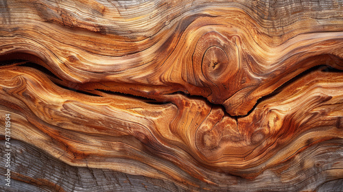 Stunning close-up of unique and fluid wood grain patterns with contrasting colors, resembling an abstract painting