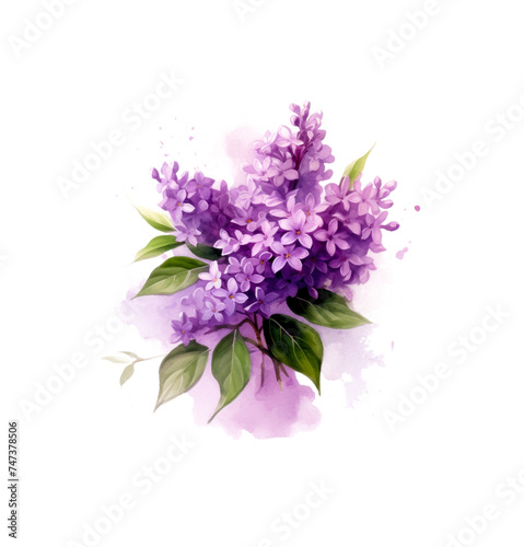 lilac flowers isolated on white