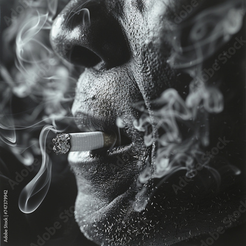 Whispers of Smoke: A Monochrome Study of Addiction and Resilience