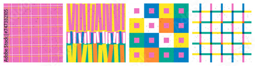 Colorful geometric retro style  pattern background illustration