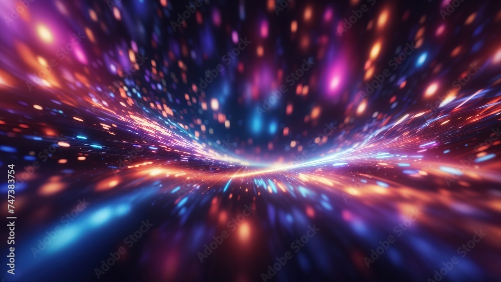 Obraz premium Light speed, hyperspace, space warp background