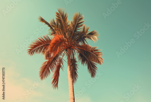 palm tree with sky on background