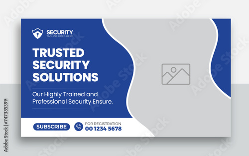 Security Services youtube thumbnail and web banner template design