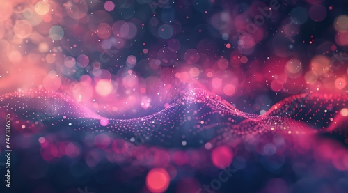 a pink and purple wave graph over a dark background, in the style of bokeh, money themed, highly detailed environments