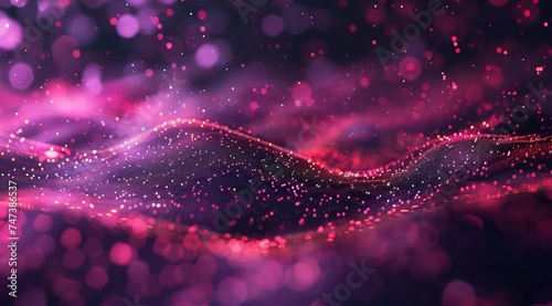 a pink and purple wave graph over a dark background, in the style of bokeh, money themed, highly detailed environments