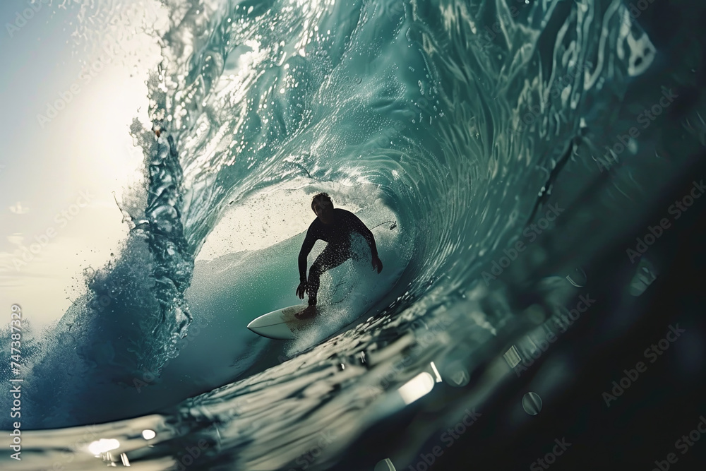 Surfing in the mexican pipeline