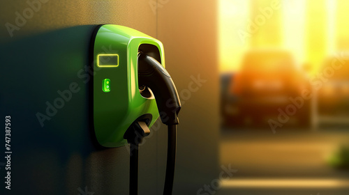 electric station for battery charging.Generative AI