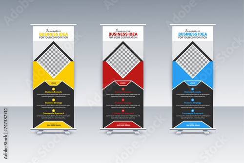 proffessional businss agency roll up banner template.medical, advertising, vector design template